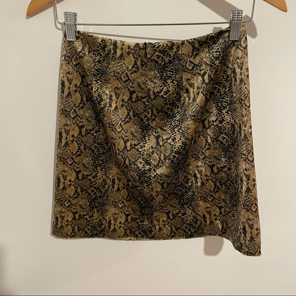 Vintage Metallic Gold Snakeskin Velvet Skirt Sz S - Picture 4 of 8